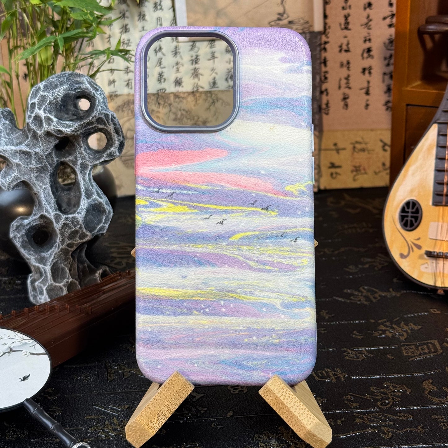 Daqi Floating - Lacquer Phone Case - "The dreamy purple starry sky"